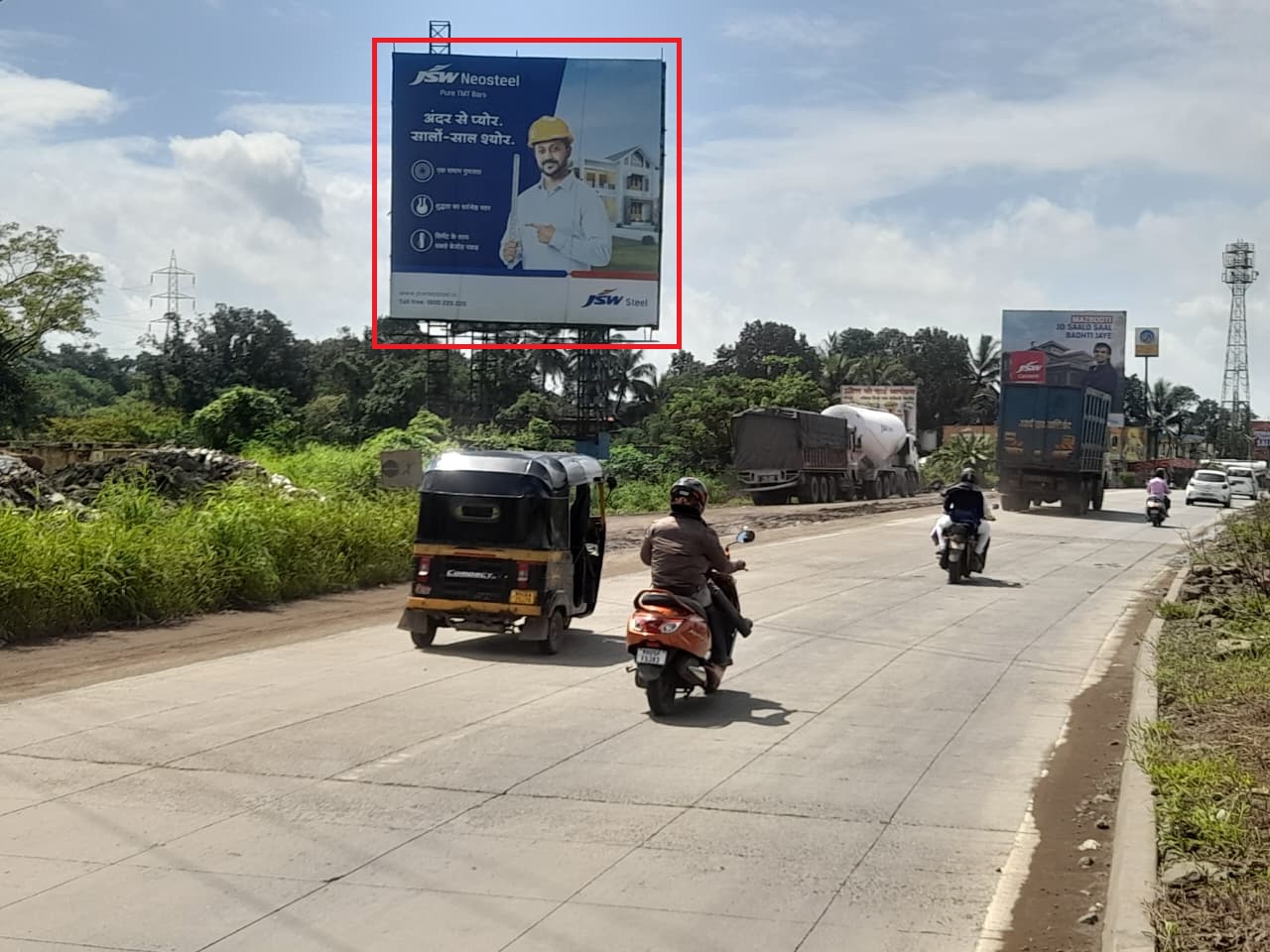Mumbai to Goa highway hoarding